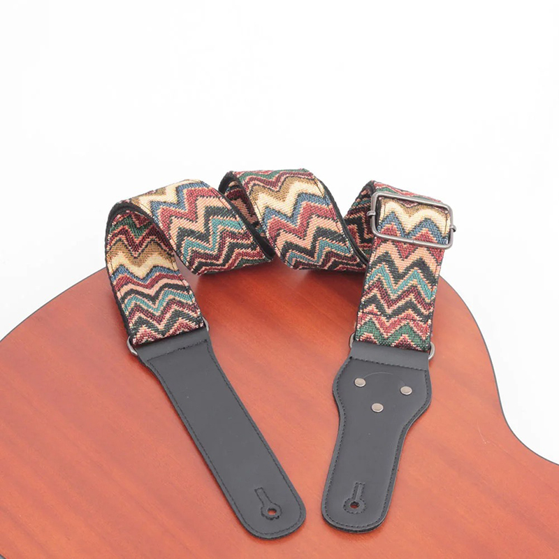 Details of the Magnificent Vintage Guitar Strap with Tribal Vibes