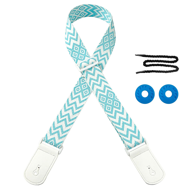 Vintage Guitar Straps Aztec Geometric Edition in Blue Color