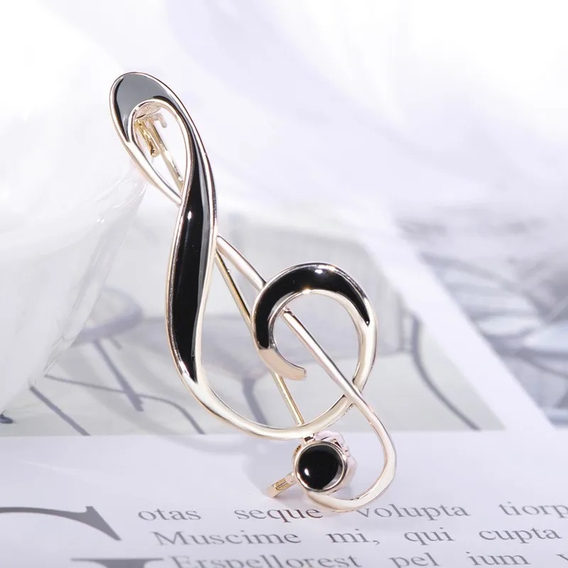 Treble Clef Brooch in Enamel - 2 colors available