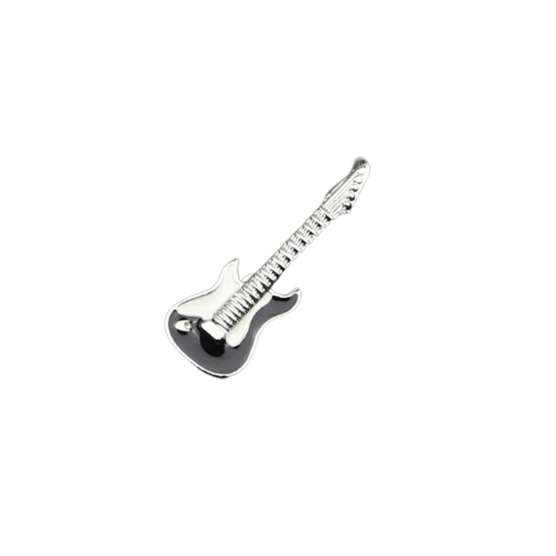 Enamel Brooch of Electric Guitar Pins in Black and White