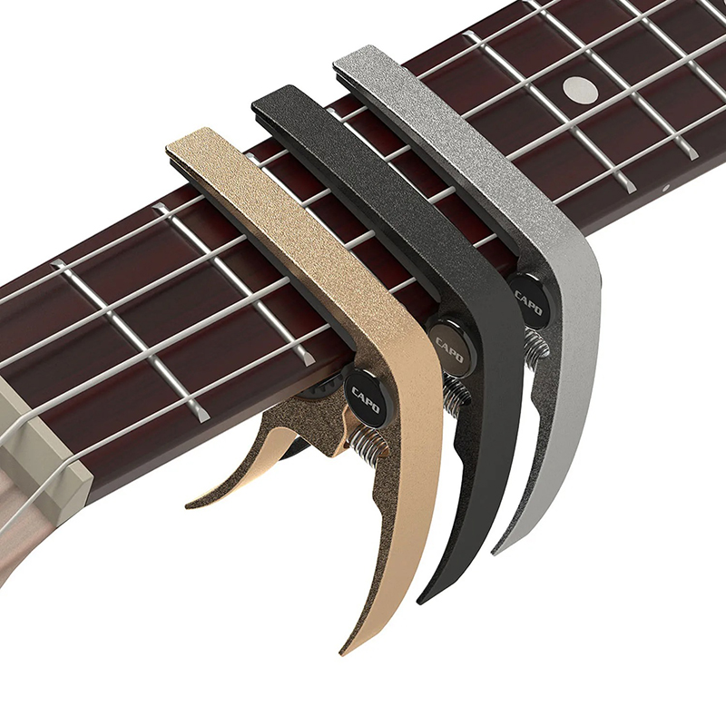 Full view of the aluminum alloy ukulele capo