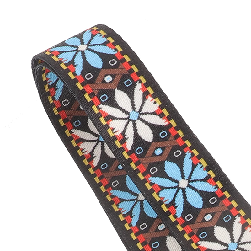 Details of the Blue Braided Folk Banjo Strap