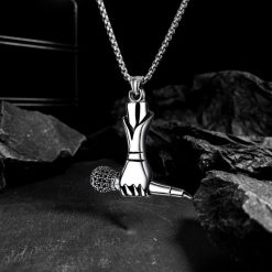 Handheld Microphone Pendant Necklace - Rock and Music Style