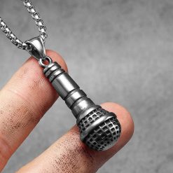 Vintage Microphone Pendant Necklace - Rock Style