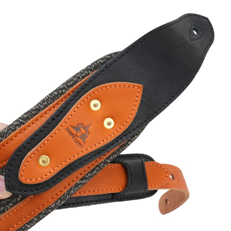 Details of Deluxe Bass Guitar Strap in Genuine Padded Leather