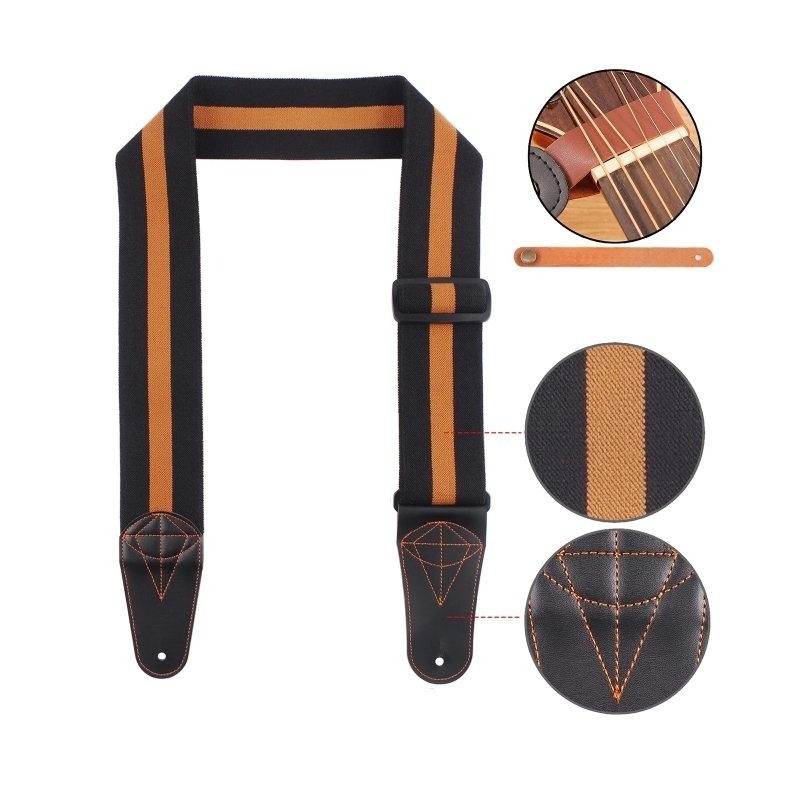 Technical details of the 'Stripes Rock' Bass Guitar Strap - Classic and Energetic