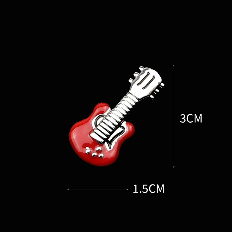 Dimensions of Enamel Pin of Small Electric Guitar - 2 colors to choose from