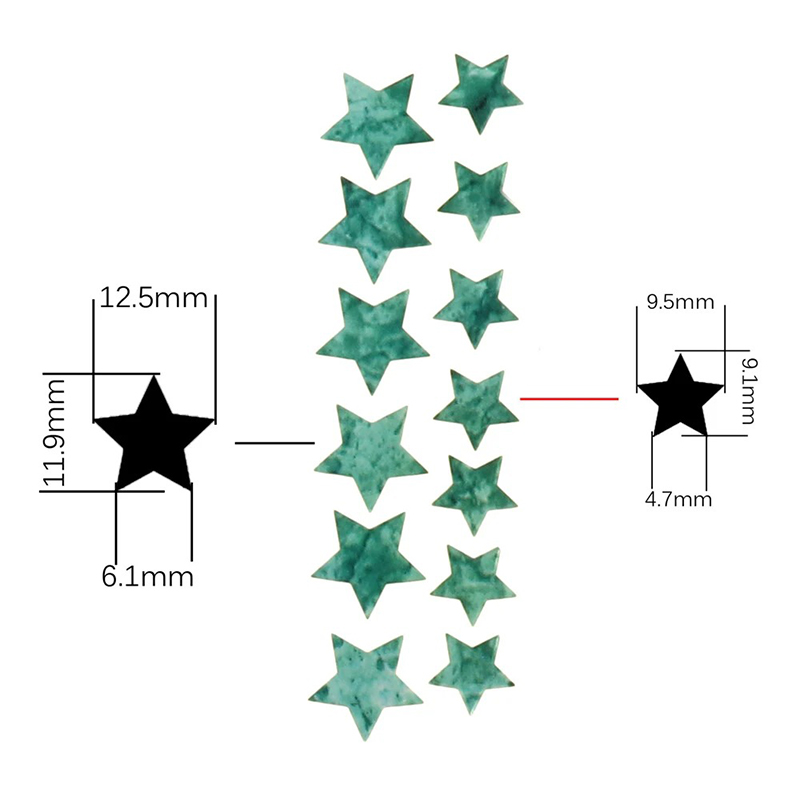 Dimensions of Fretboard Markers with Star Motif