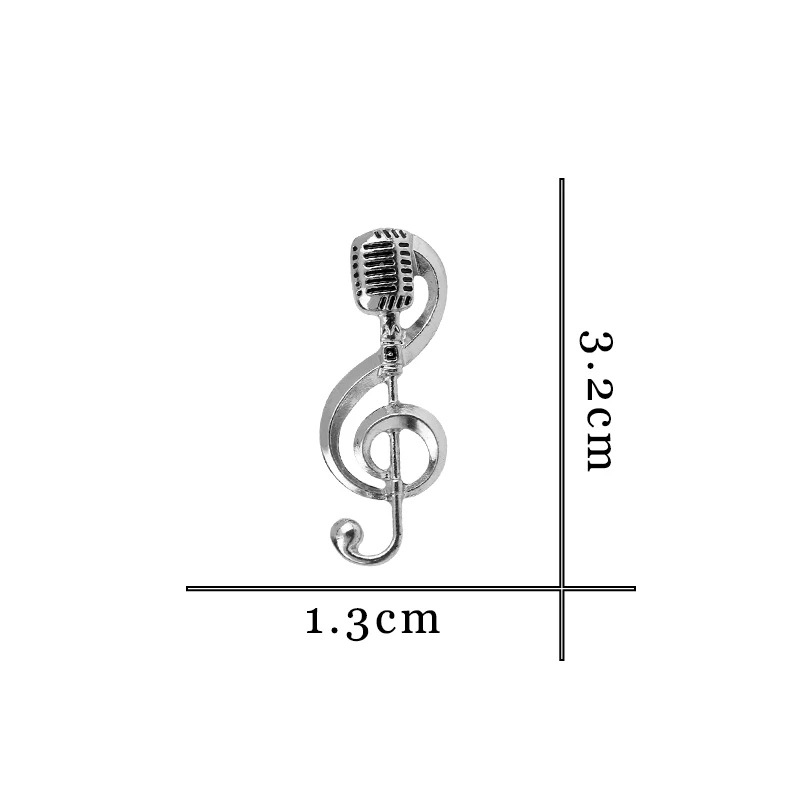 Dimensions of Enamel Micro Musical Note Pins - 2 colors
