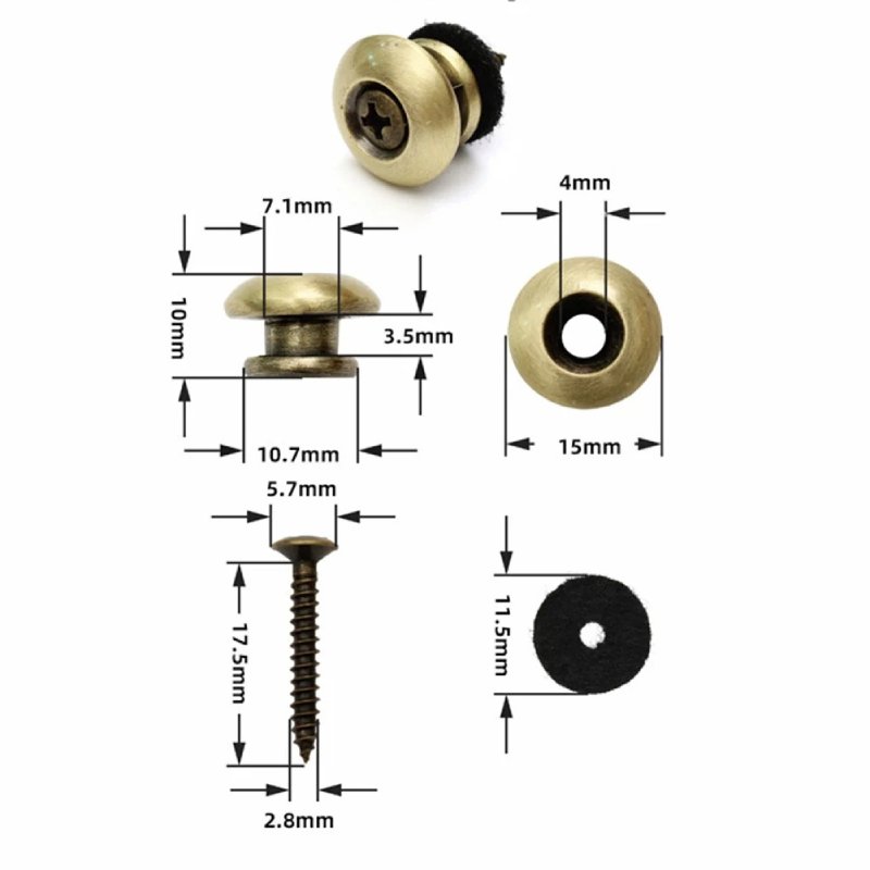 Dimensions of Strap Locks - 4 colors to choose from