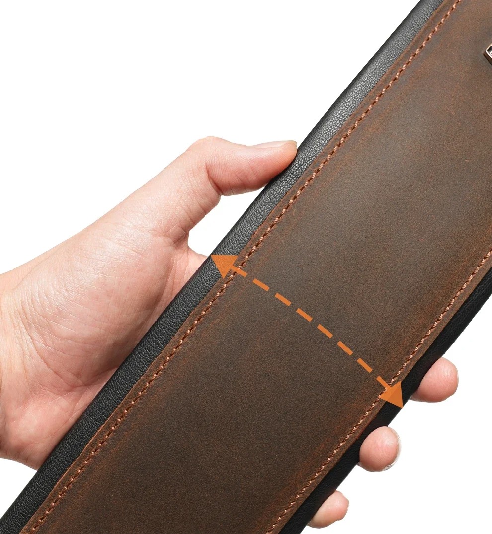 8 cm width of the 'Vintage Elegance' Premium Leather Guitar Strap