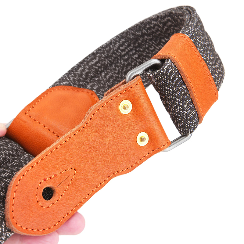 Buckle of the Strap for Textured Fabric Bottoms with Cowhide Leather