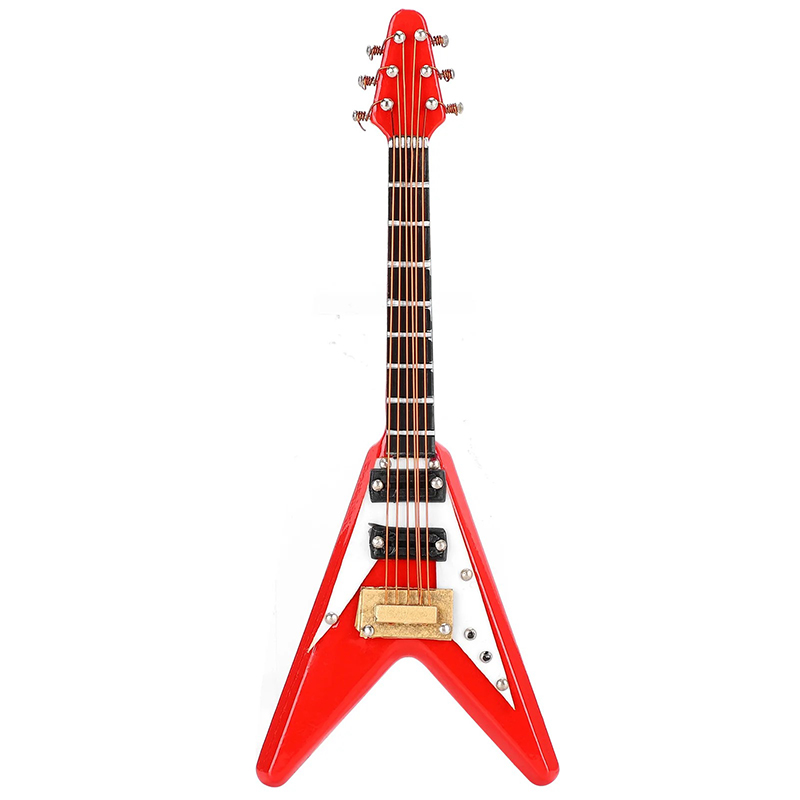 Red Flying V Electric Guitar Miniature