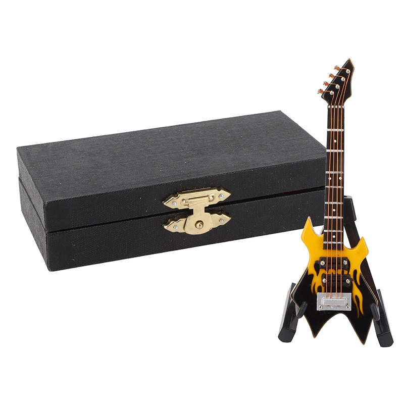 Miniature Guitar, Mini Hard Rock Electric Guitar in Yellow color