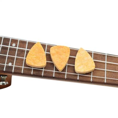 Set of 4 soft and colorful felt picks for yellow ukulele