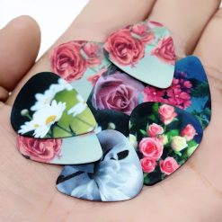 Set of 10 guitar picks with Flauris designs - 3 sizes