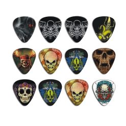 Set of 10 picks with skull designs - 3 sizes to choose from