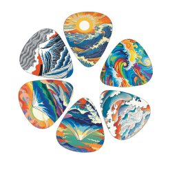 Set of 10 Guitar Picks with Japanese Manga-Inspired Designs