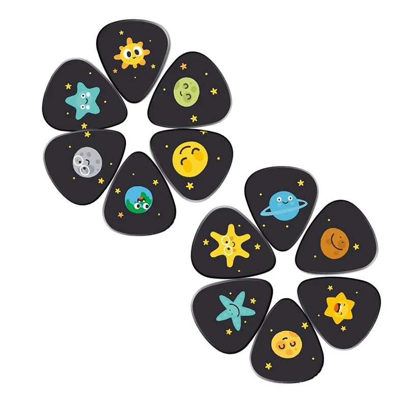 Magnificent set of 10 picks with Space, Planet, and Stars motifs for children