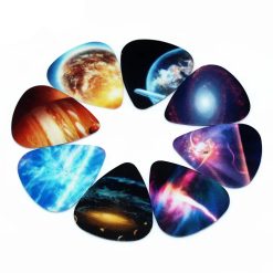 Set of 10 guitar picks with designs of the Universe, Space, Planet, and stars