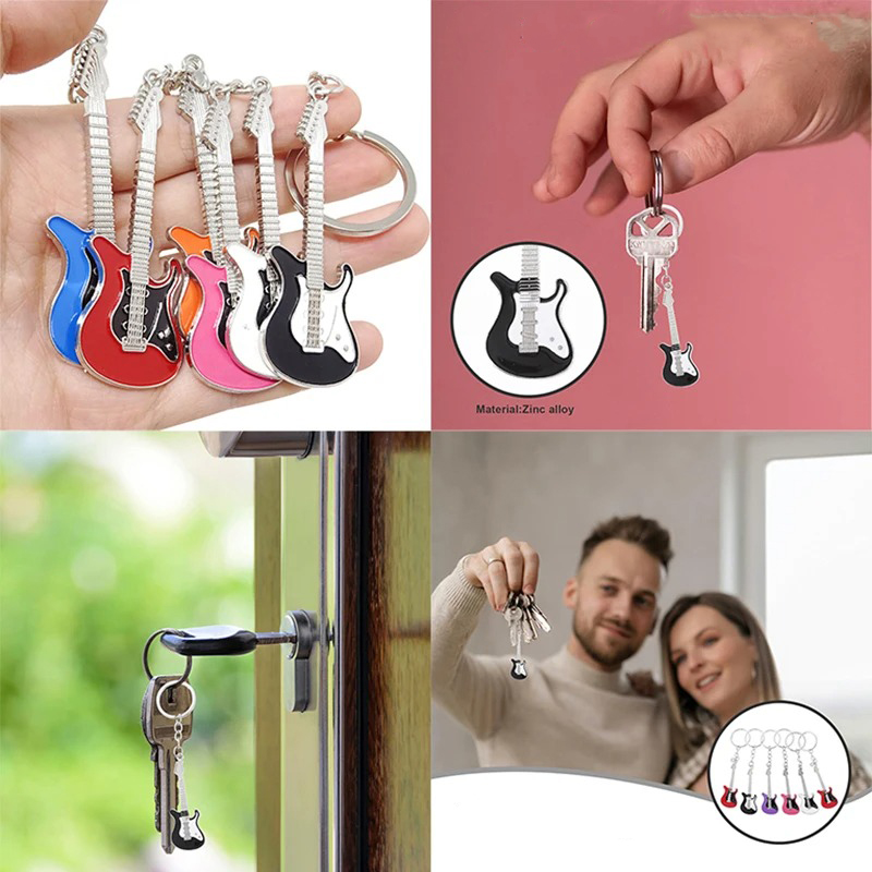 Lot - of 30 electric guitar keychains