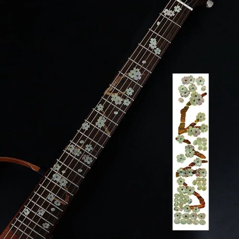 Beautiful Fretboard Markers with Sakura Flower Pattern
