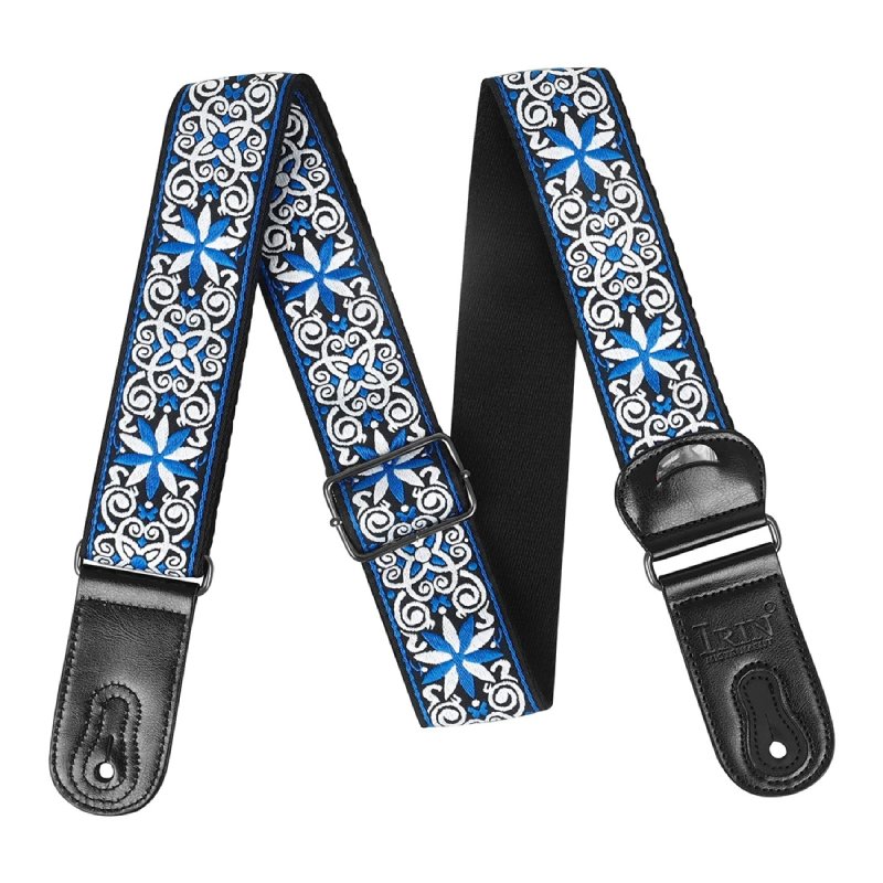 Beautiful Royal Azure Vintage Guitar Strap
