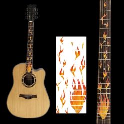 Beautiful Fretboard Markers with Flame Pattern