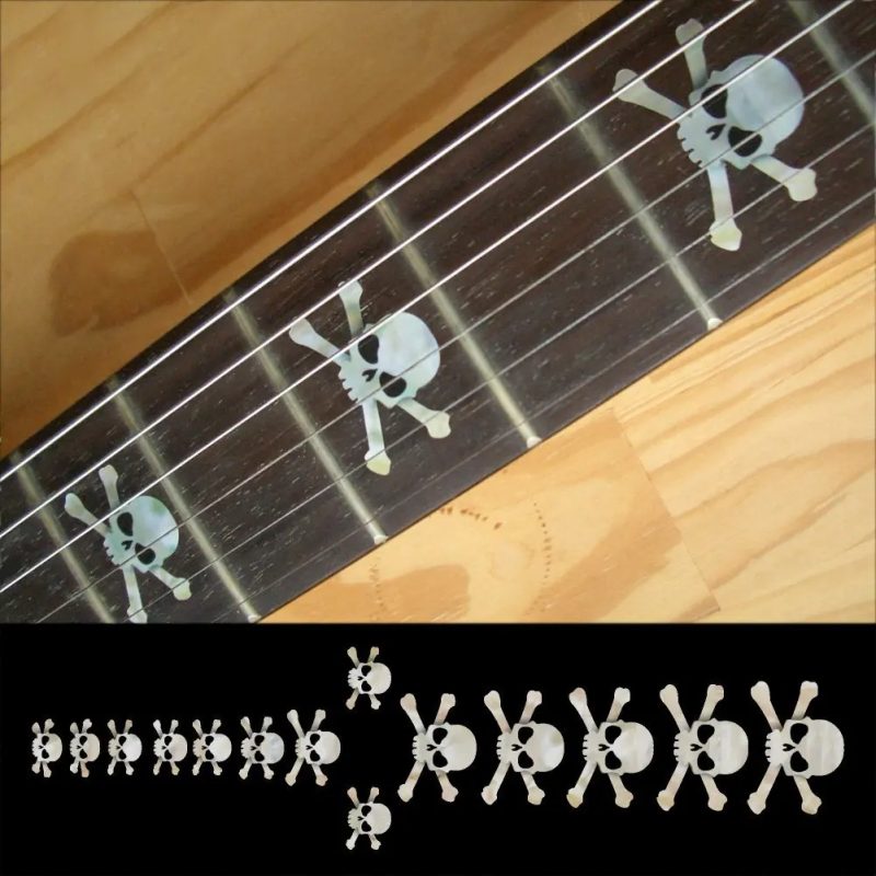 Fretboard Markers with Skull Pattern in White Color