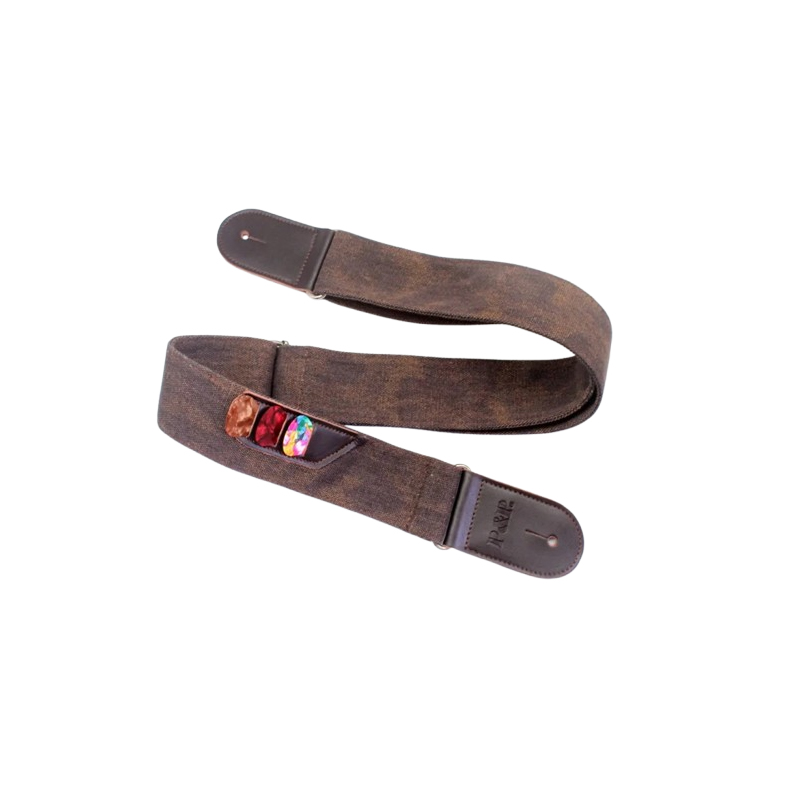Brown Boho Vintage Denim Guitar Strap - 4 colors to choose from!