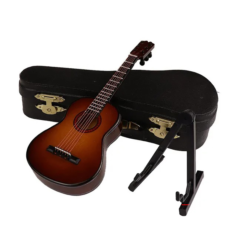 Miniature acoustic guitar with case and guitar stand - 3 sizes - 5 colors - model 1