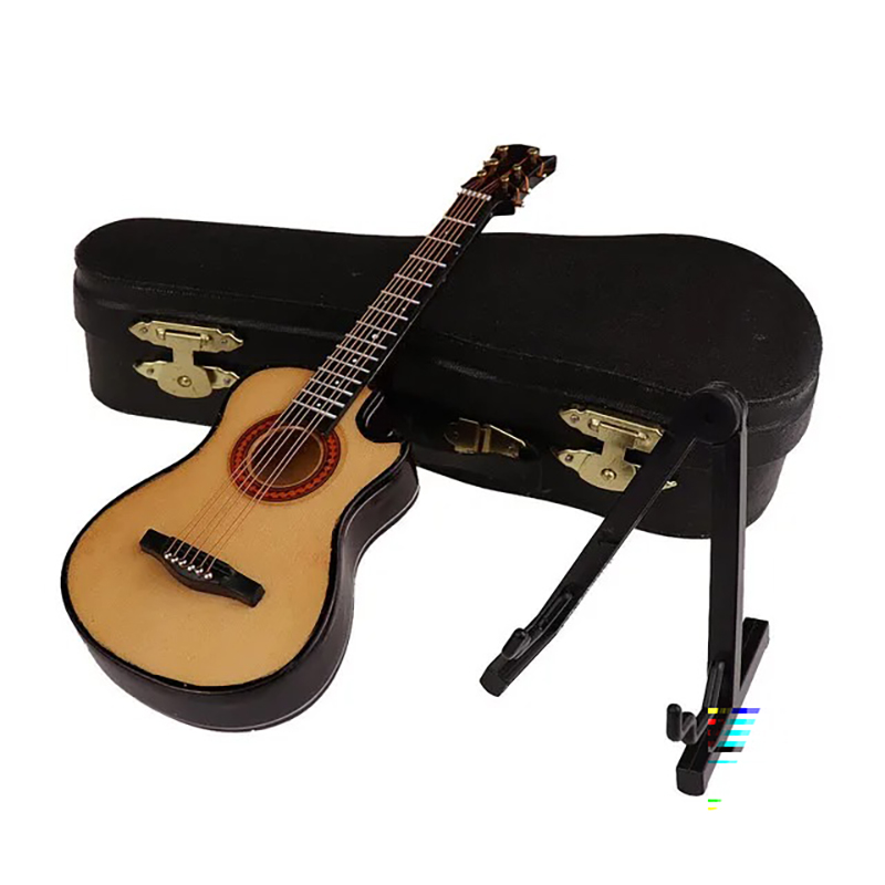 Miniature acoustic guitar with case and guitar stand - 3 sizes - 5 colors - model 2