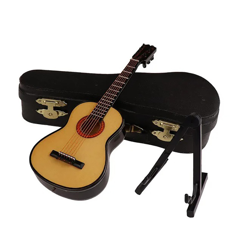 Miniature acoustic guitar with case and guitar stand - 3 sizes - 5 colors - model 4