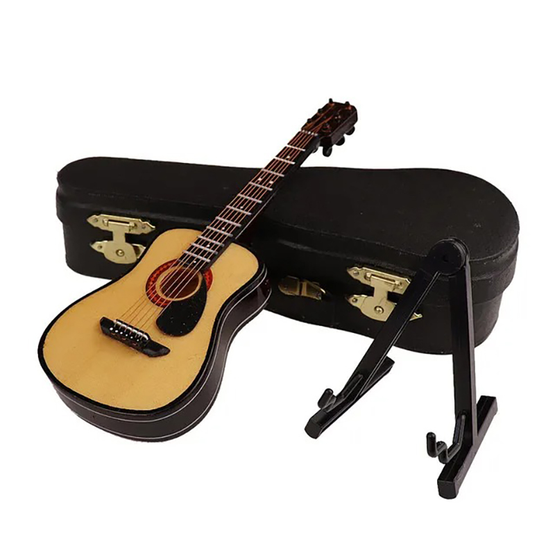 Miniature acoustic guitar with case and guitar stand - 3 sizes - 5 colors - model 5