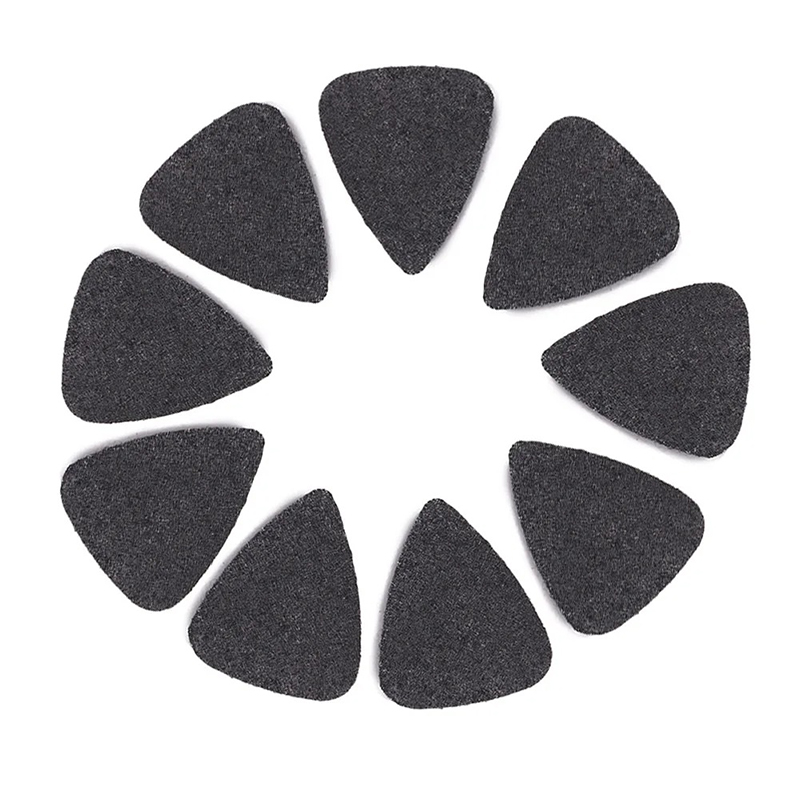 Pack of 10 soft felt ukulele picks in black color