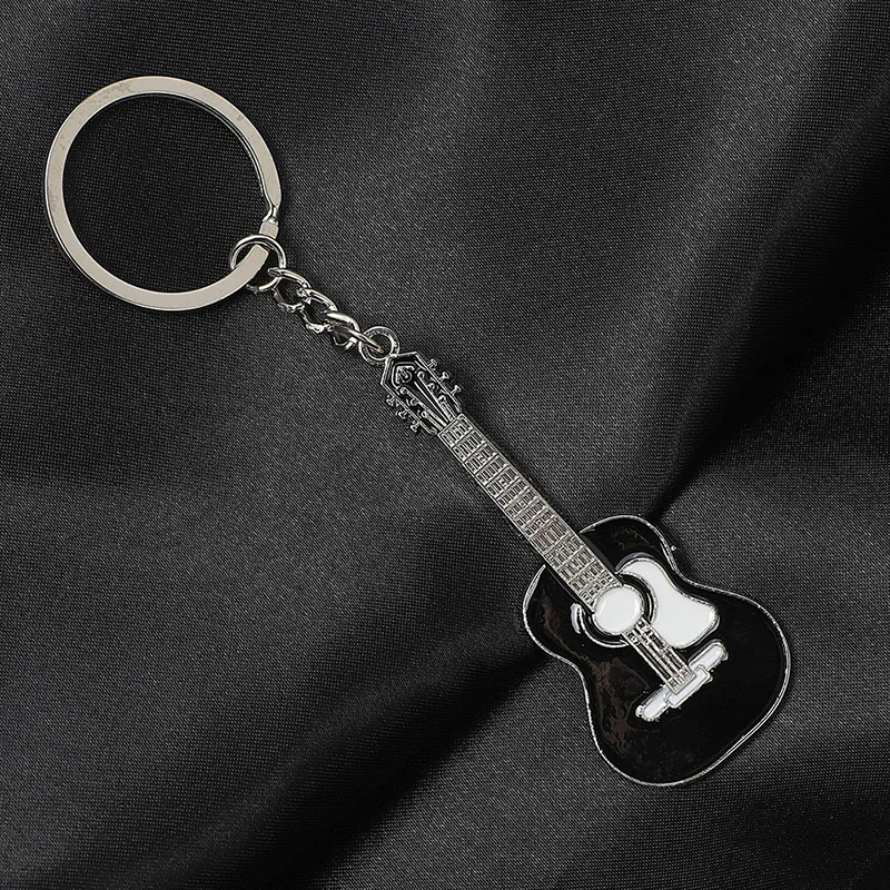 Black classic guitar keychain made of alloy - 5 colors to choose from!