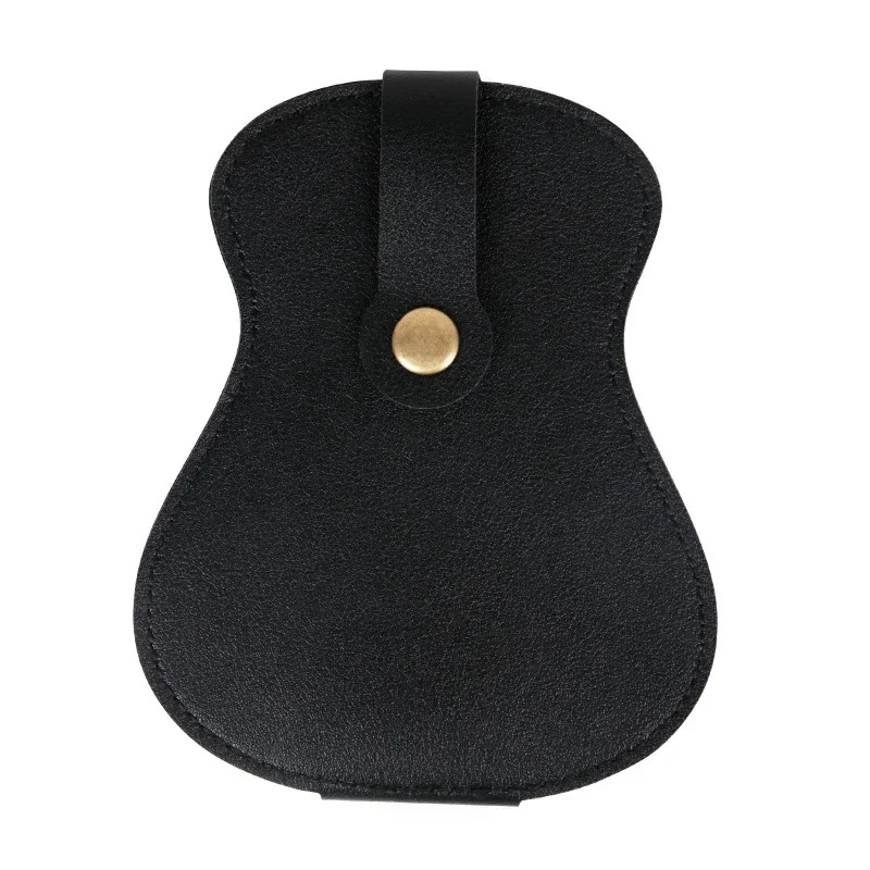 Black guitar-shaped pick case - capacity for 19 picks
