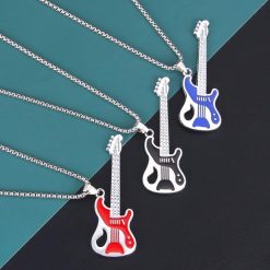 Electric Guitar Pendant in Trio of Colors - Choose Yours!