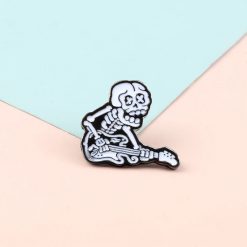 Electric Guitar Skeleton Rock Enamel Pins