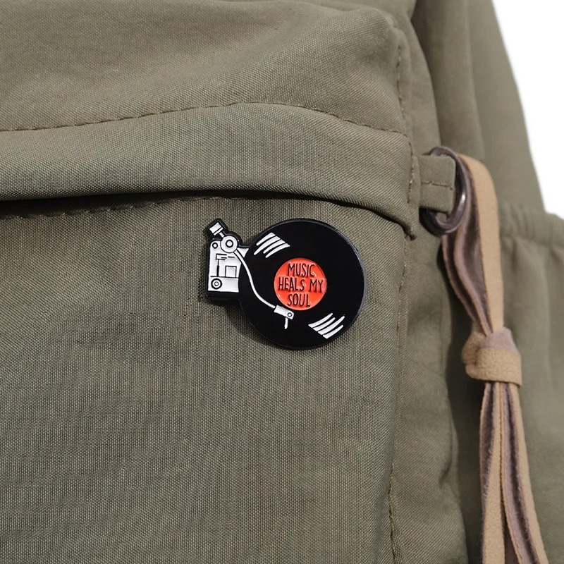 Magnificent Enamel Pin of Vinyl Music that Heals My Soul