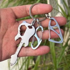 Details of the Multifunctional Guitar Keychain (bottle opener, screwdriver, ruler) with DOUBLE Carabiner