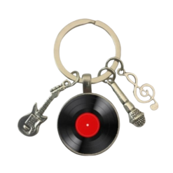 Musical Vinyl Guitar Keychain