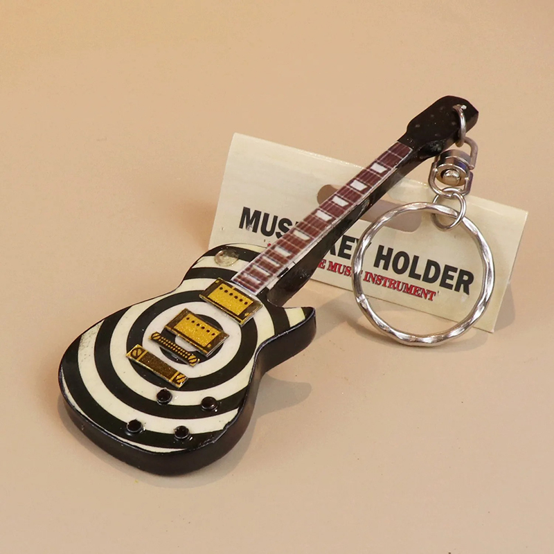 Hypnotic Electric Guitar Keychain