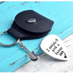 Keychain Picks with Guitar and Pick with Love Message for his Son