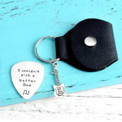 Keychain Picks with Guitar and Pick with Love Message for his Father