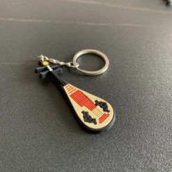 Soft rubber mandolin keychain