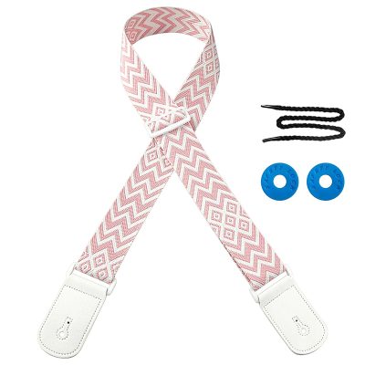Vintage Guitar Straps Aztec Geometric Edition in Pink Color