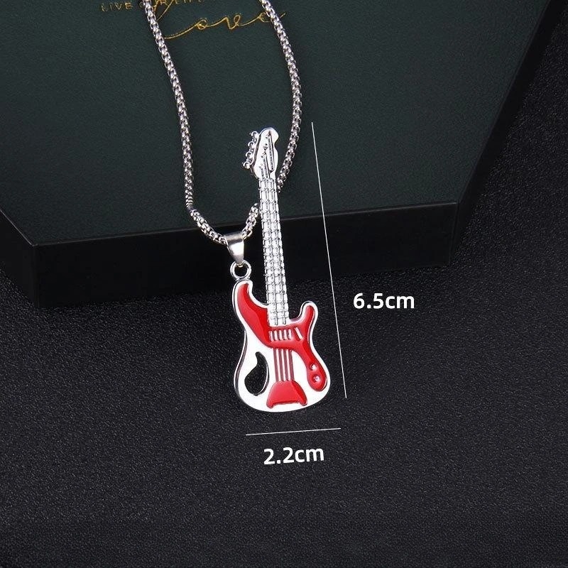 Colorful Trio of Red Electric Guitar Pendants - Choose Yours!