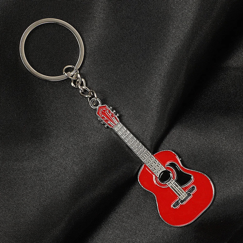 Red classic guitar keychain made of alloy - 5 colors to choose from!