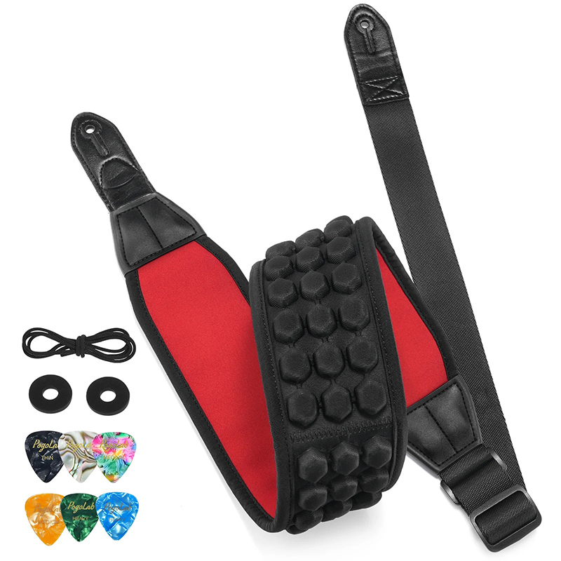 Red Comfort Plus Bass Guitar Strap